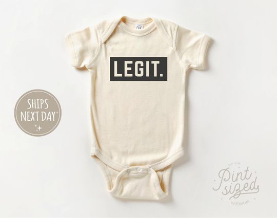 Discover Legit Baby Onesie - Funny Modern Bodysuit - Boys Natural Baby Onesie