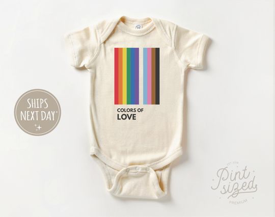Discover Colors of Love Baby Onesie, LGBTQ Rainbow Bodysuit