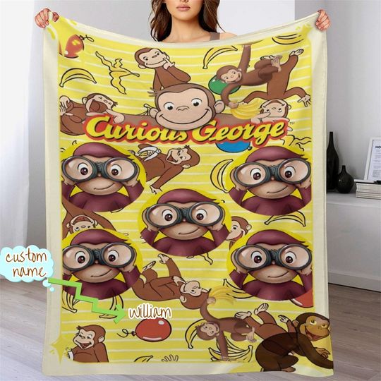 Discover Customized Curious George Fleece Blanket