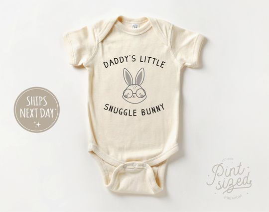 Discover Daddy's Little Snuggle Bunny Onesie - Cute Easter Bodysuit -  Natural Baby Onesie