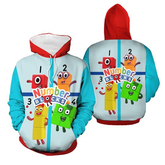 Discover Number Blocks Full Over printed 3D Hoodie