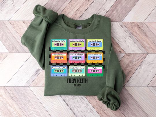 Discover Toby Keith RIP Cassette, Toby Keith Sweatshirt