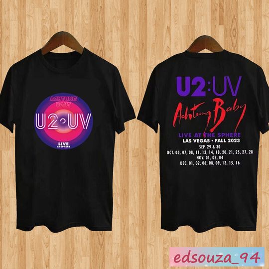 Discover U2 Achtung Baby Live at Sphere Las Vegas 2023 Concert Black T-Shirt