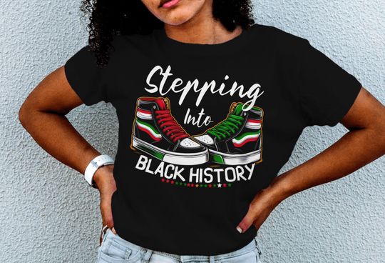 Discover Stepping Into Black History Cutural Black History Month T-Shirt