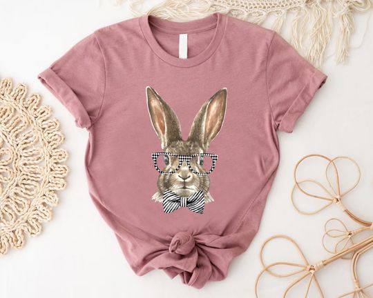Discover Easter Day Shirt for Woman,Easter Bunny With Glasses Shirt