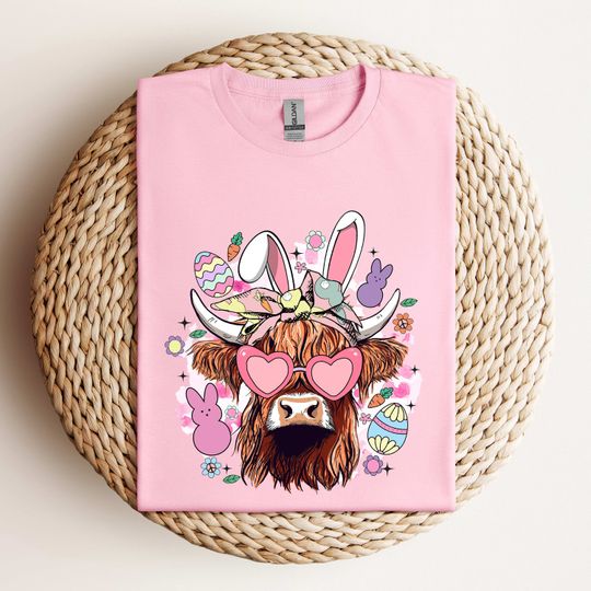 Discover Cute Easter Bunny Highland Cow Shirt