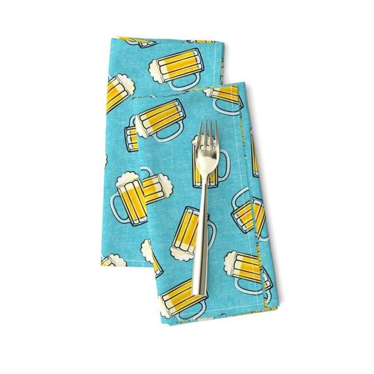 Discover Irish Dinner Napkins - Mug Of Beer - Blue Napkins