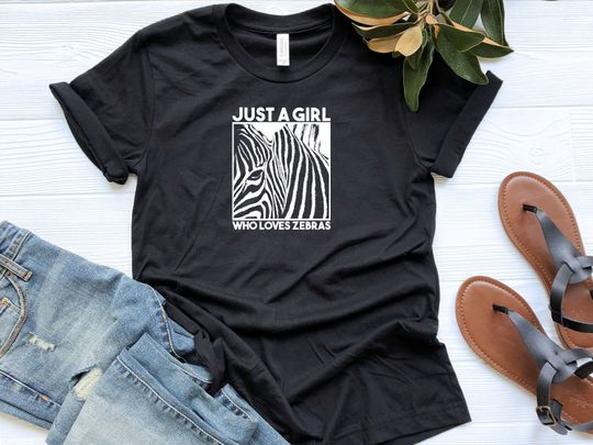 Discover Just a Girl Who Loves Zebras, Zebra Shirt, Zebra Gift T-Shirt