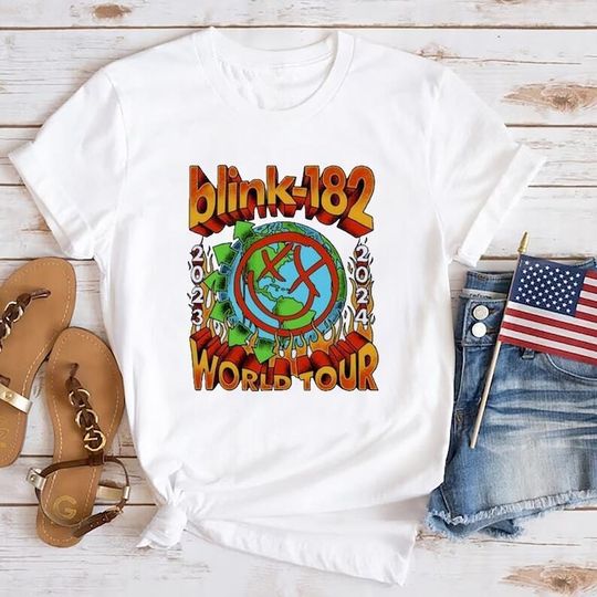 Discover Smile 182 Band 90s Style T-Shirt, B182 World Tour 2024 Shirt, B182 Tee