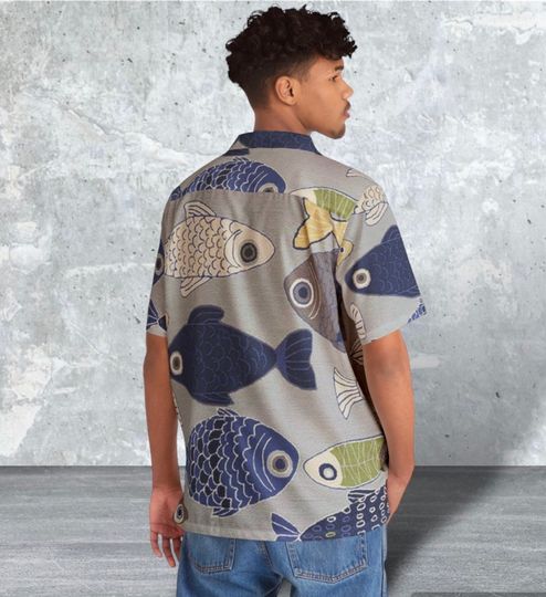Discover Men's funny fish Hawaiian Shirt, summer vibes fishing button down shirt