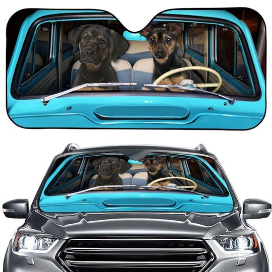 Discover Funny Dog Foldable Car Sun Visor UV Block Sun Shade