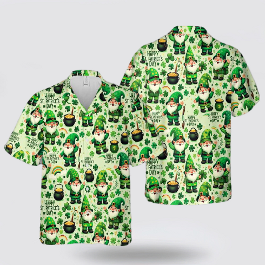 Discover Gnome Happy St Patrick's Day Hawaiian Shirt, Patrick's Day Hawaii Shirt