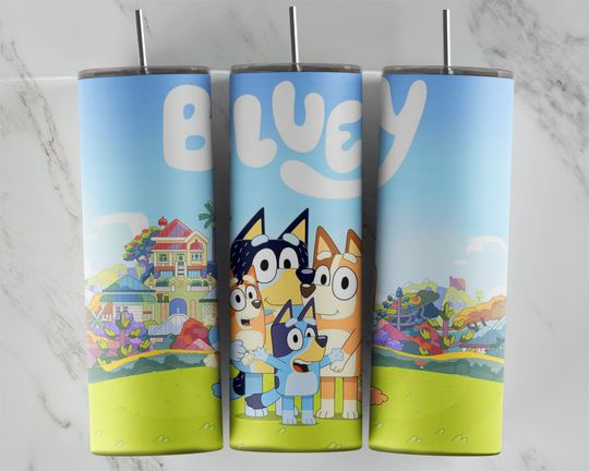 Discover BlueyDad tumbler design, 20 oz skinny tumbler design