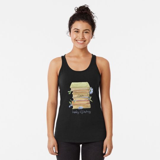 Discover BOOKS AND FLOWERS Tank Top