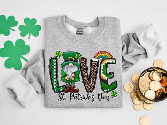 Discover Gnome Love St. Patrick's Day Sweatshirt