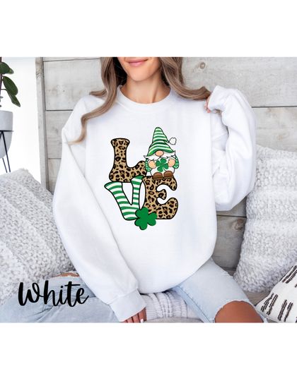 Discover Cute Love Gnome Sweatshirt for St. Patrick's Day