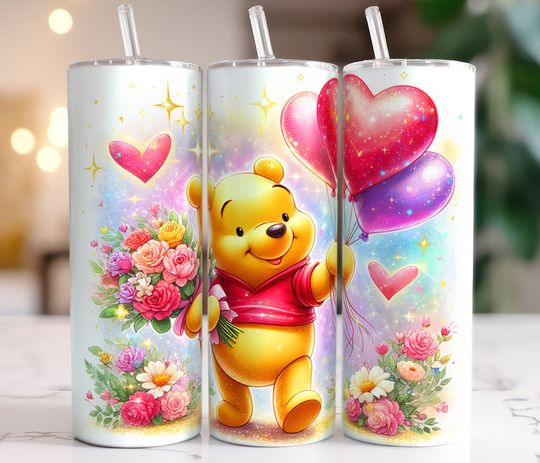 Discover Pooh Valentine 20oz Tumbler With Lip And Straw