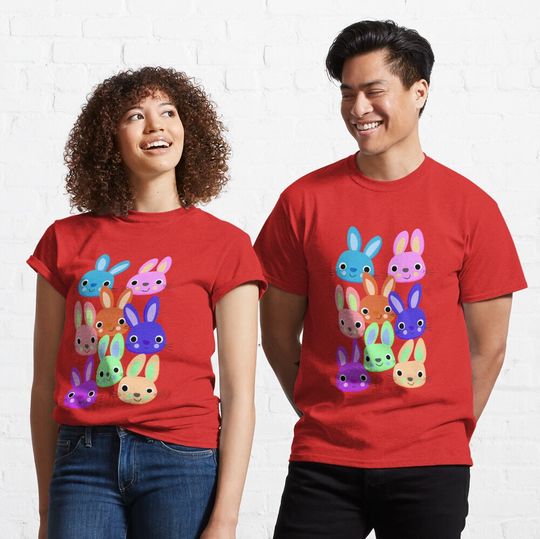 Discover Colorful Easter Bunnies  Classic T-Shirt