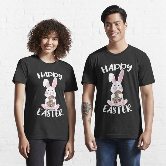 Discover Happy Easter Bunny Leopard Print Easter Egg Bunny  T-Shirt
