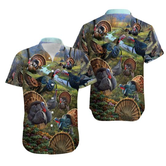 Discover Wild Turkey In Spring Hawaiian Shirt