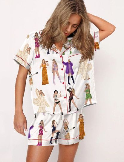 Discover The Erass Tourr Taylorr Swifts Short Pajamas Set, Taylorr Swifts Pajamas