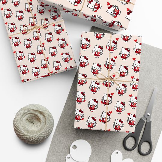 Discover Valentine Kitty Gift Wrapping Paper