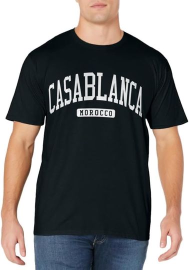 Discover Casablanca Morocco College University Style T-Shirt