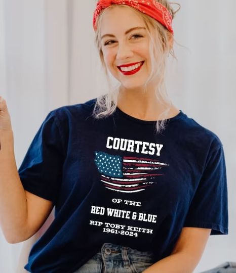 Discover In Memory Of Toby Keith 1961 to 2024 Red White Blue TShirt