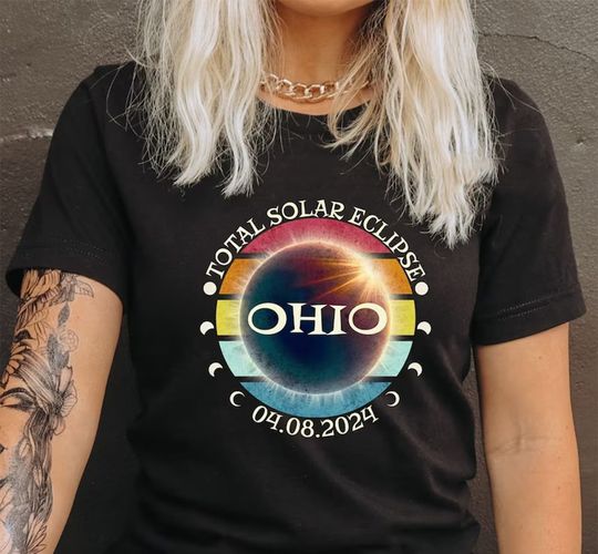 Discover Ohio Total Solar Eclipse April 8th 2024 Digital Download,North America Tour Png, Path of Totality