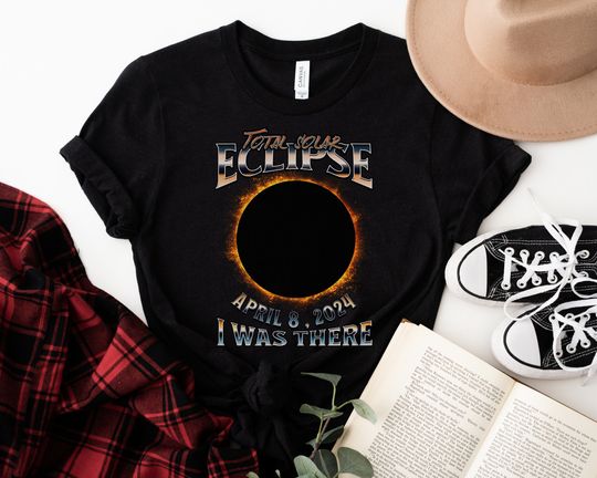 Discover TOTAL SOLAR ECLIPSE, I was there solar eclipse, 2024 path of totality, cool color eclipse tshirts, eclipse shirts for men