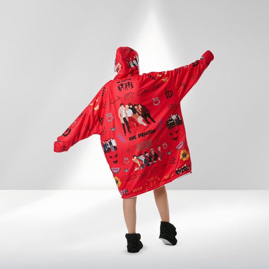 Discover One Direction Blanket Hoodie Red, Gifts for Women Girls Adult
