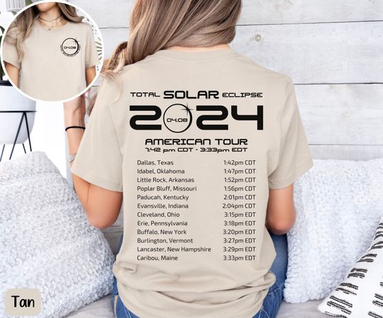 Discover Total Solar Eclipse 2024 Shirt, American Tour Solar Eclipse Tee, Path Of Totality Shirt