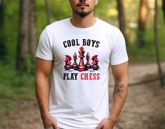 Discover Cool Boys Play Chess Graphic T-Shirt
