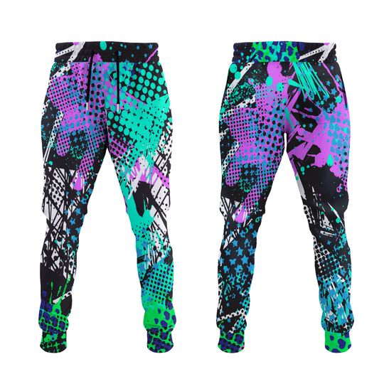 Discover Electric Avenue Abstract Pastel EDM Rave Festival Joggers