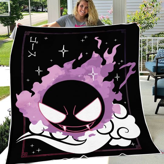 Discover Gastly blanket! Perfect for a Gift, Present, Holiday, Birthday! Japanese Anime
