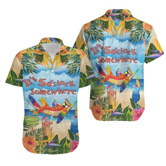 Discover Jimmy Buffett Parrot Hawaiian Shirt