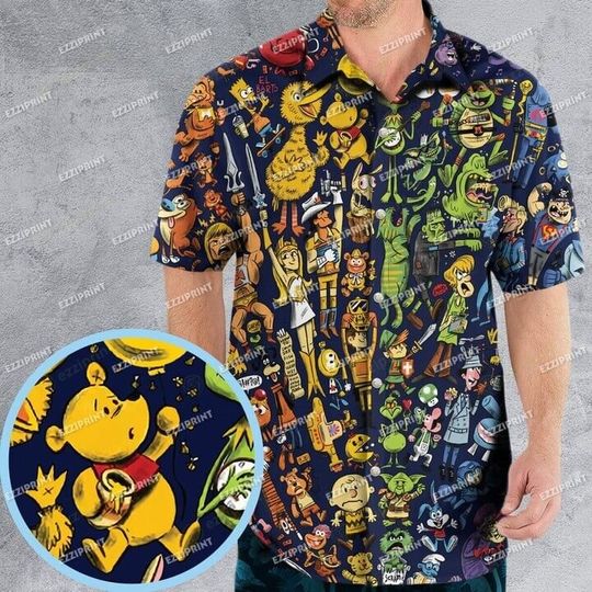 Discover RAISED BY RAINBOWS ICONIC CHARACTERS Patterns Hawaiian Shirt