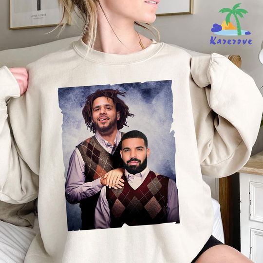 Discover Drake J Cole Sweatshirt, Bootleg Rapper Vintage It's All Blur Tour Y2K Sweatshirt