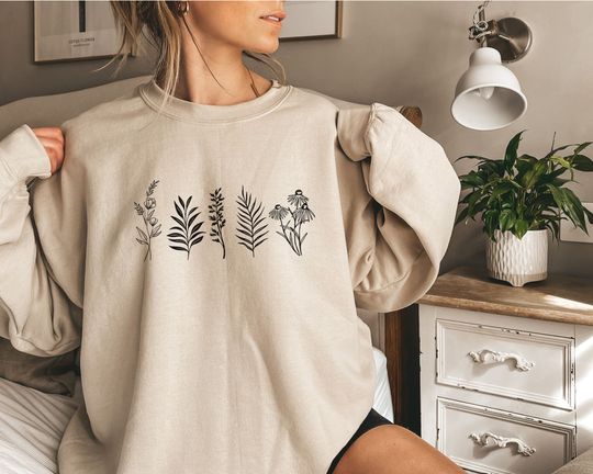 Discover Wild Flower Florist Minimalistic Sweatshirt