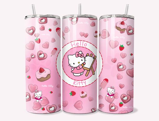 Discover Hello Kiity Tumbler, Hello Kiity Tumbler with Lid and Straw