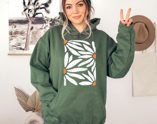 Discover Boho Flower Vintage Wildflower Hoodie