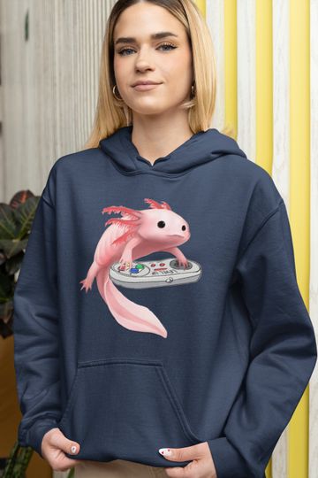 Discover Axolotl Playing Video Games Hoodie