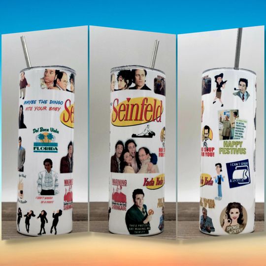 Discover Seinfeld Tumbler, Jerry, George, Elaine and Kramer Tumbler, Funny Tumbler