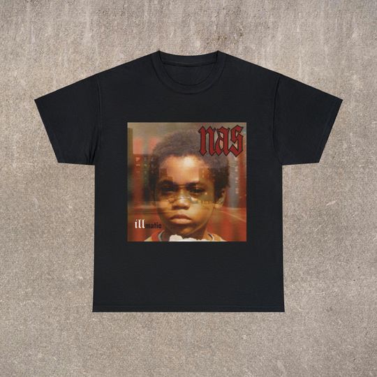 Discover 90's Hip Hop T-shirt - Nas Illmatic Album Cover - Unisex Vintage Rapper T-Shirt
