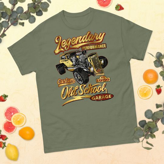 Discover Golden Hot Rod Legendary Performance Classic Antique Car T-Shirt