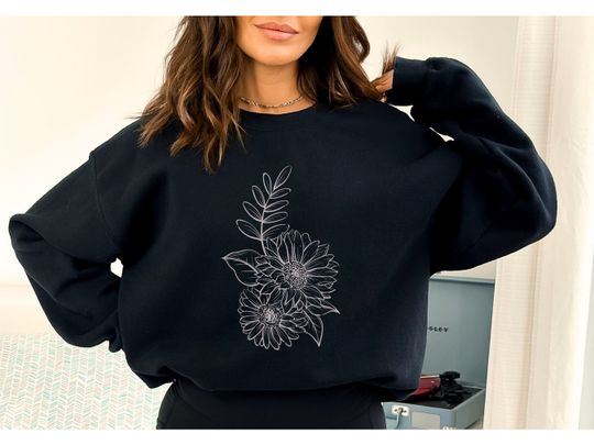 Discover Daisy Sweatshirt Botanical Plant Nature Sweatshirt