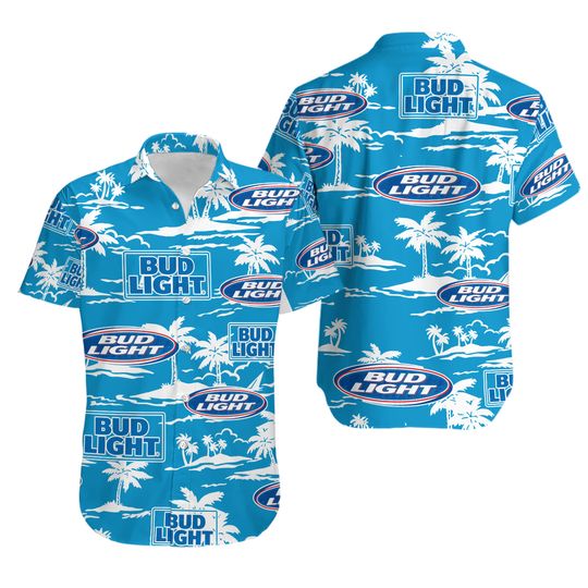 Discover Bud Light Hawaiian Beach Pattern Shirt