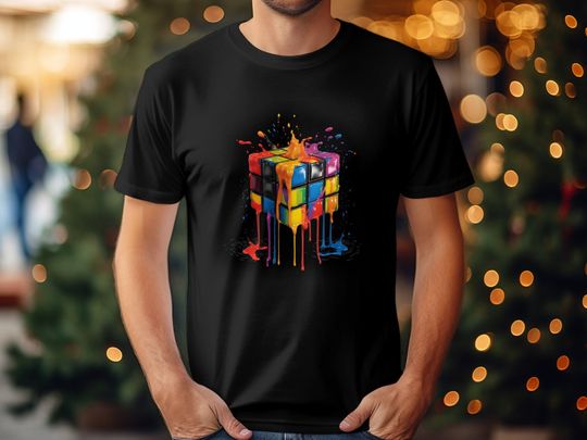Discover Rubik Cube Nerd Neon Colors T-Shirt