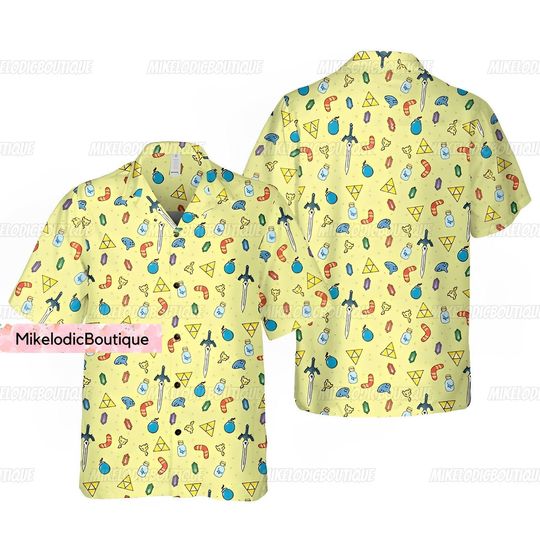 Discover The Legend Of Zelda Button Shirt, Link And Zelda Hawaiian Shirt