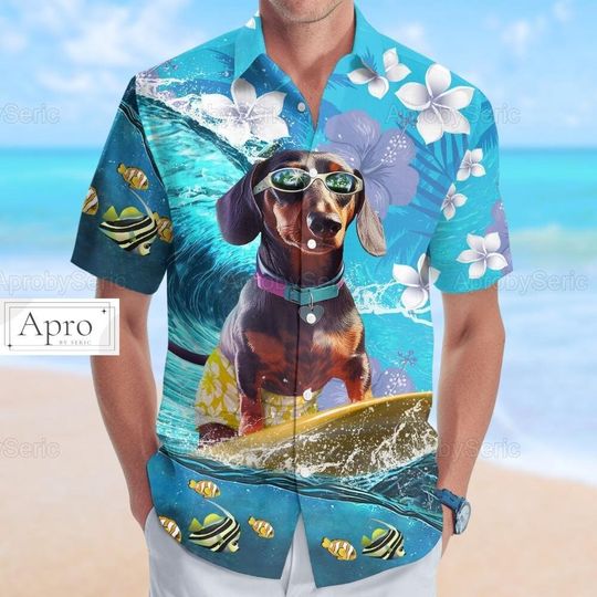 Discover Dachshund Surfing Hawaiian Shirt, Dachshund Summer